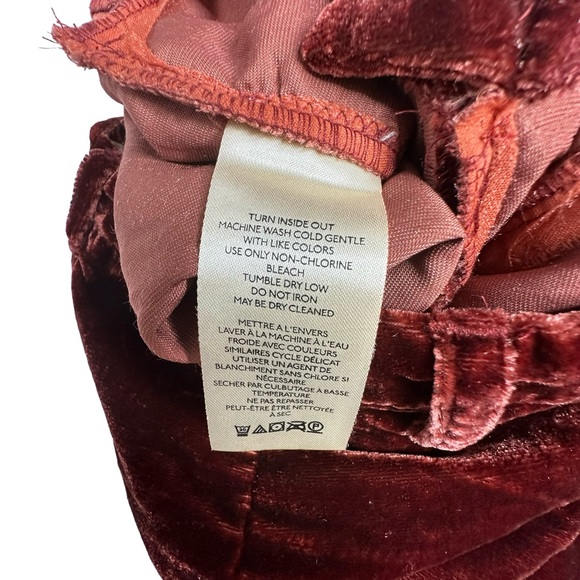 Last Chance NWOT Free People Lotus Crushed Velvet Balloon Pants in Rusty Wine 25 - Picture 8 of 16